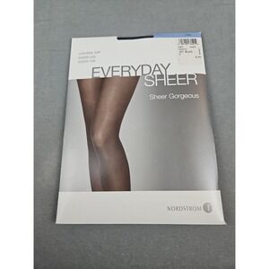 NEW Nordstrom Rack Everyday Sheer Control Top Pantyhose Women's Size C Jet Blk